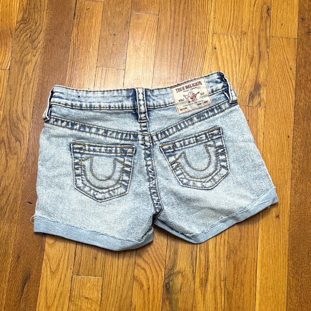 True Religion Light Wash Denim Shorts